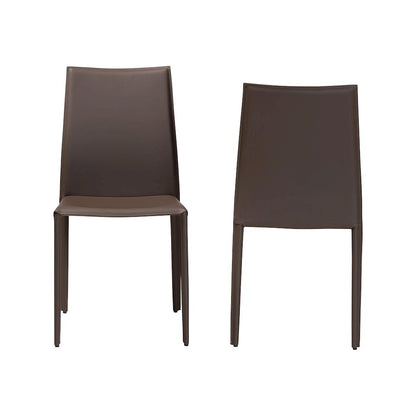 Taupe Bonded Leather Upholstered Dining Chair (Set of 2)