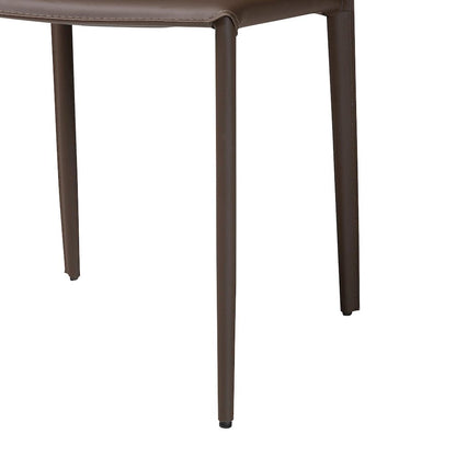 Taupe Bonded Leather Upholstered Dining Chair (Set of 2)