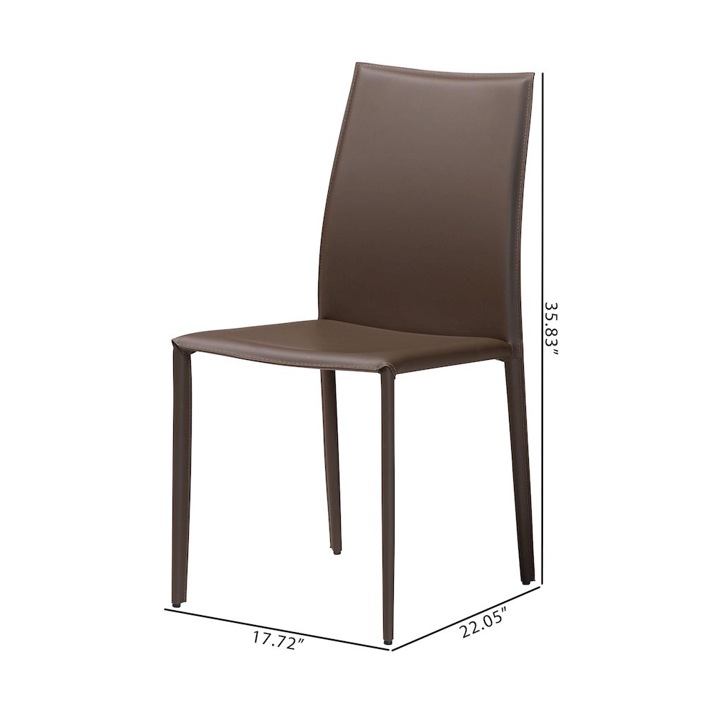 Taupe Bonded Leather Upholstered Dining Chair (Set of 2)