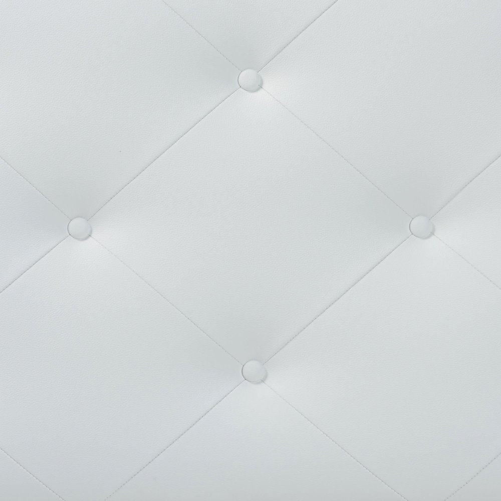 White Faux Leather Upholstered Twin Size Headboard