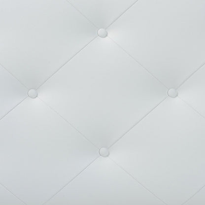 White Faux Leather Upholstered Twin Size Headboard