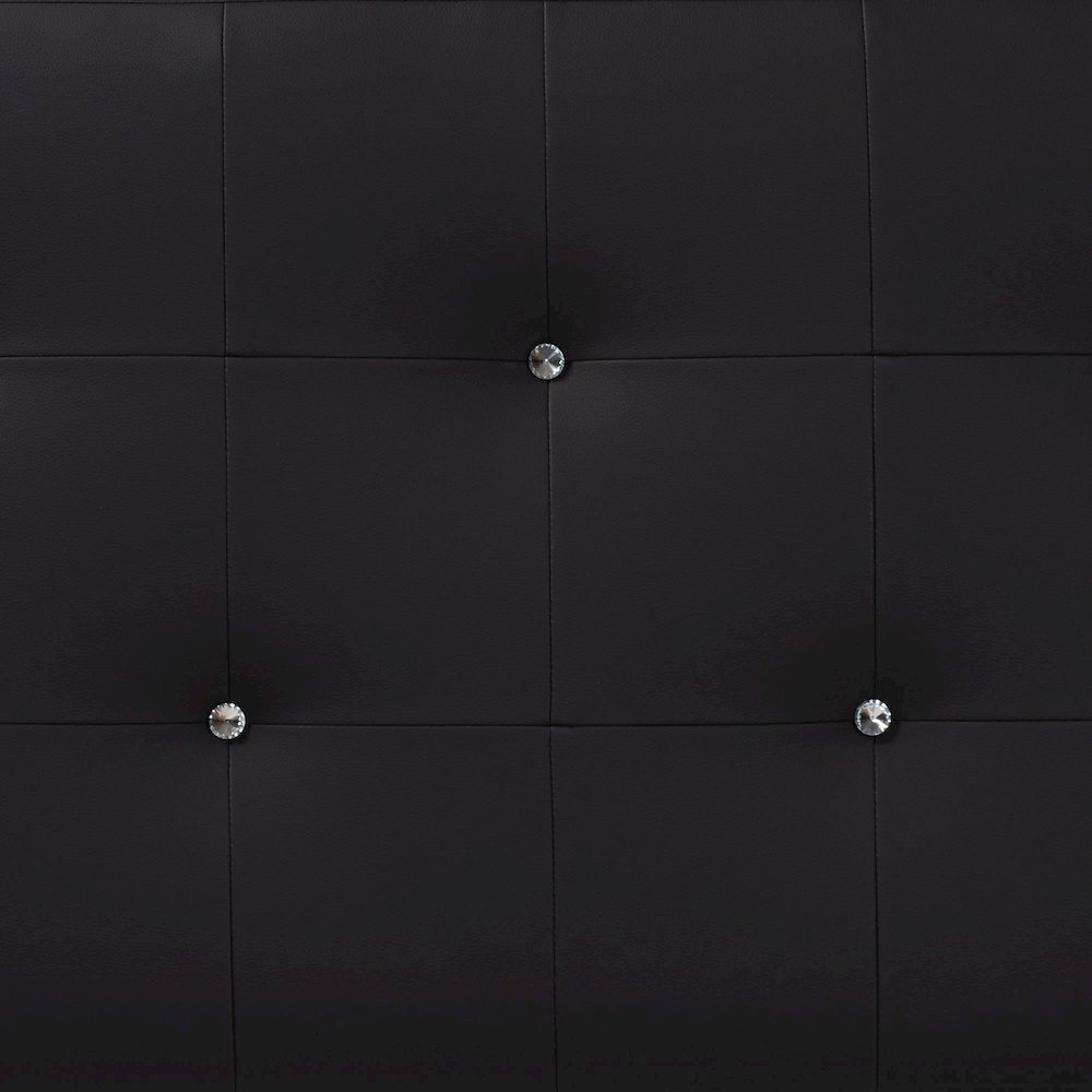 Black Faux Leather Upholstered Twin Size Headboard
