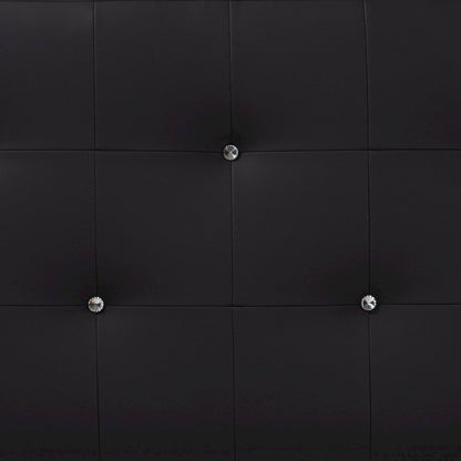 Black Faux Leather Upholstered Twin Size Headboard