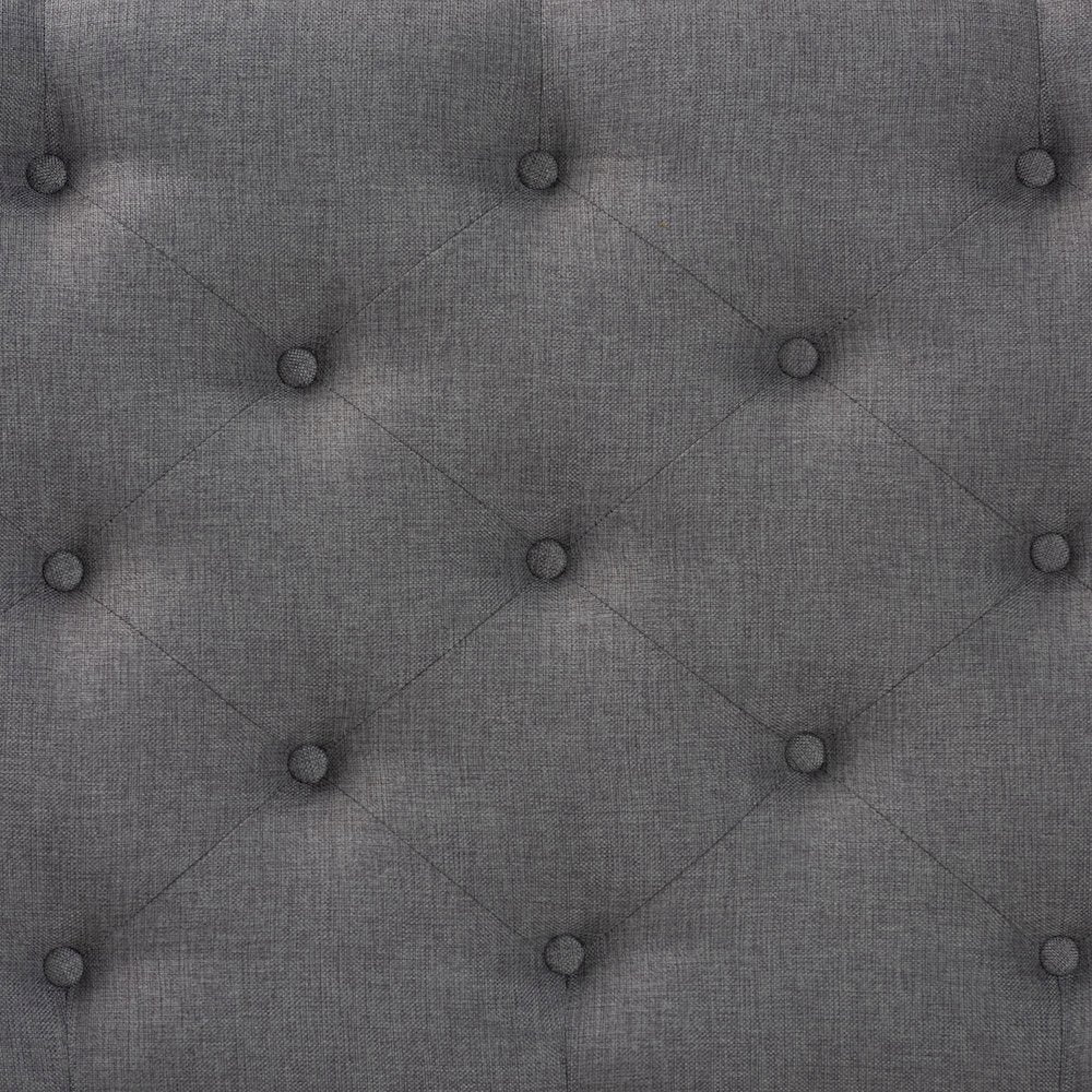 Grey Fabric Upholstered Button-Tufted Twin Size Headboard