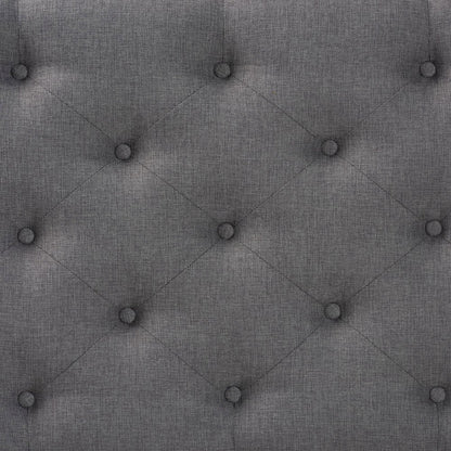 Grey Fabric Upholstered Button-Tufted Twin Size Headboard