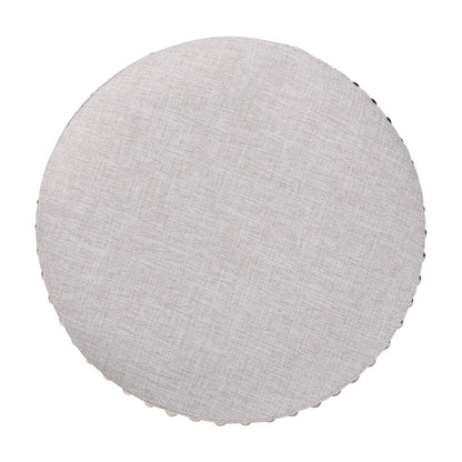 Rosine Modern and Contemporary Light Grey Fabric Upholstered Nail Trim Ottoman