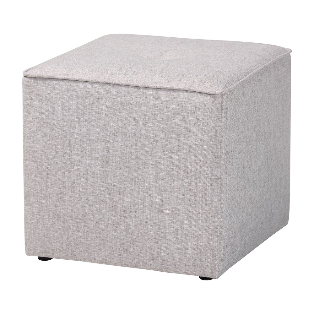 Corinne Modern and Contemporary Light Grey Fabric Upholstered Ottoman