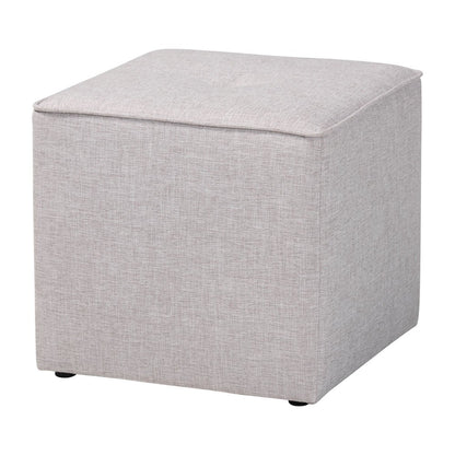 Corinne Modern and Contemporary Light Grey Fabric Upholstered Ottoman