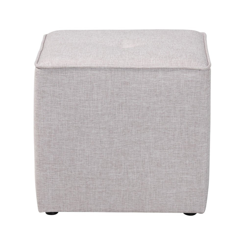 Corinne Modern and Contemporary Light Grey Fabric Upholstered Ottoman