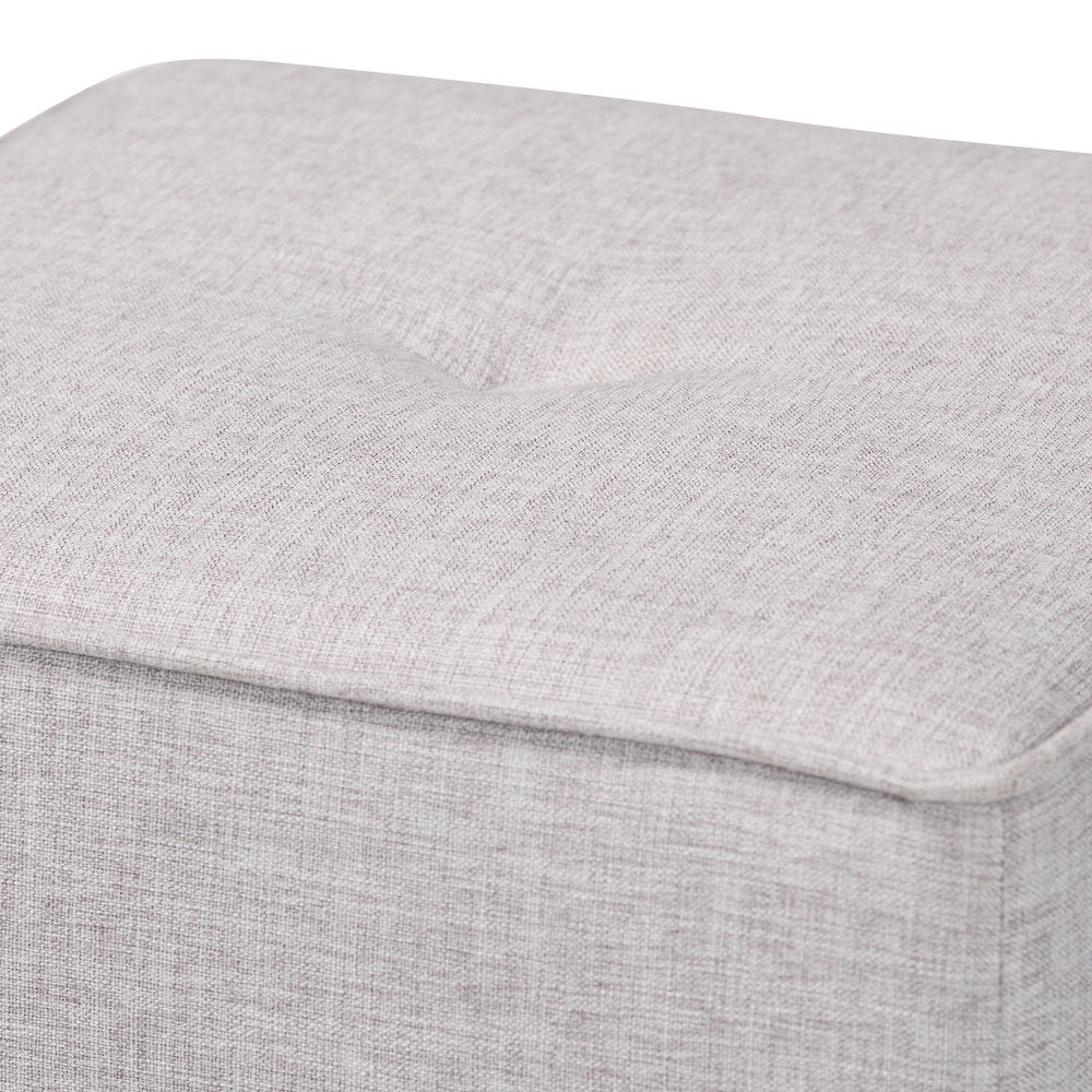 Corinne Modern and Contemporary Light Grey Fabric Upholstered Ottoman