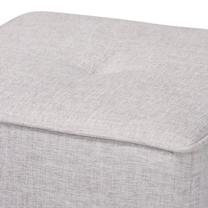 Corinne Modern and Contemporary Light Grey Fabric Upholstered Ottoman