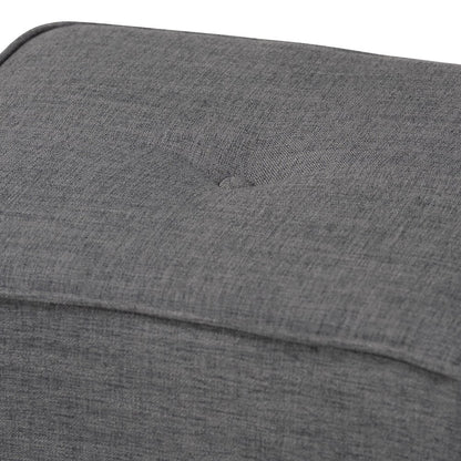 Corinne Modern and Contemporary Dark Grey Fabric Upholstered Ottoman