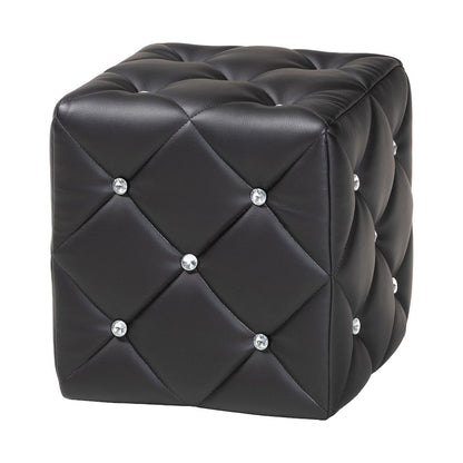Stacey Modern and Contemporary Black Faux Leather Upholstered Ottoman