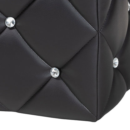 Stacey Modern and Contemporary Black Faux Leather Upholstered Ottoman