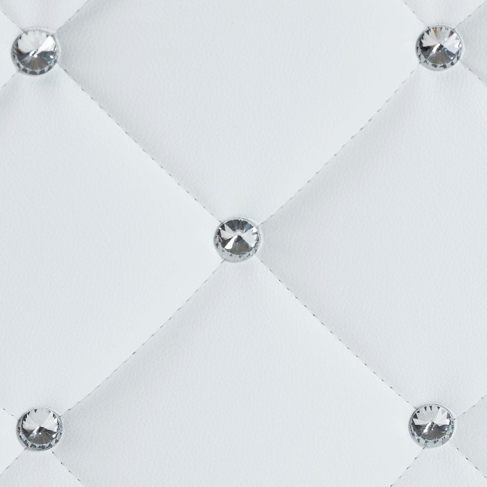 Stacey Modern and Contemporary White Faux Leather Upholstered Ottoman