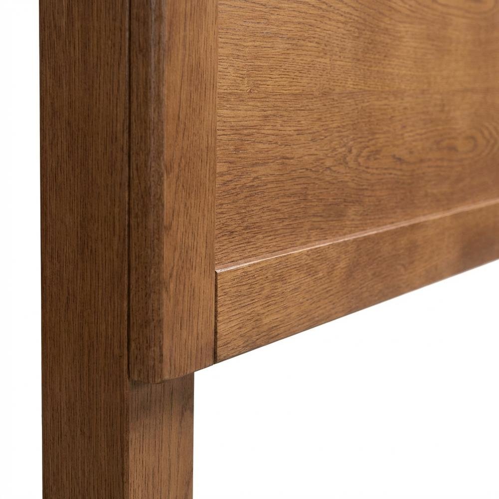 Walnut Brown Rubberwood Queen Headboard with Mid-Century Design and Sturdy Frame
