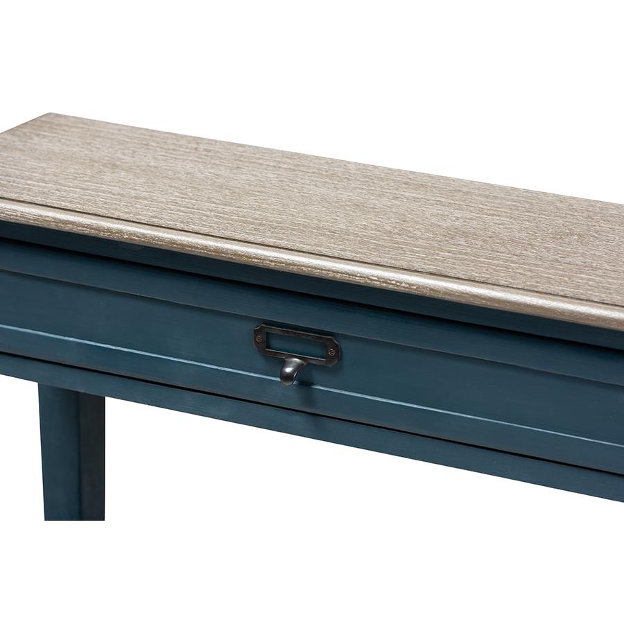 Baxton Studio Dauphine French Provincial Blue Spruce Fiinished Wood Accent Console Table