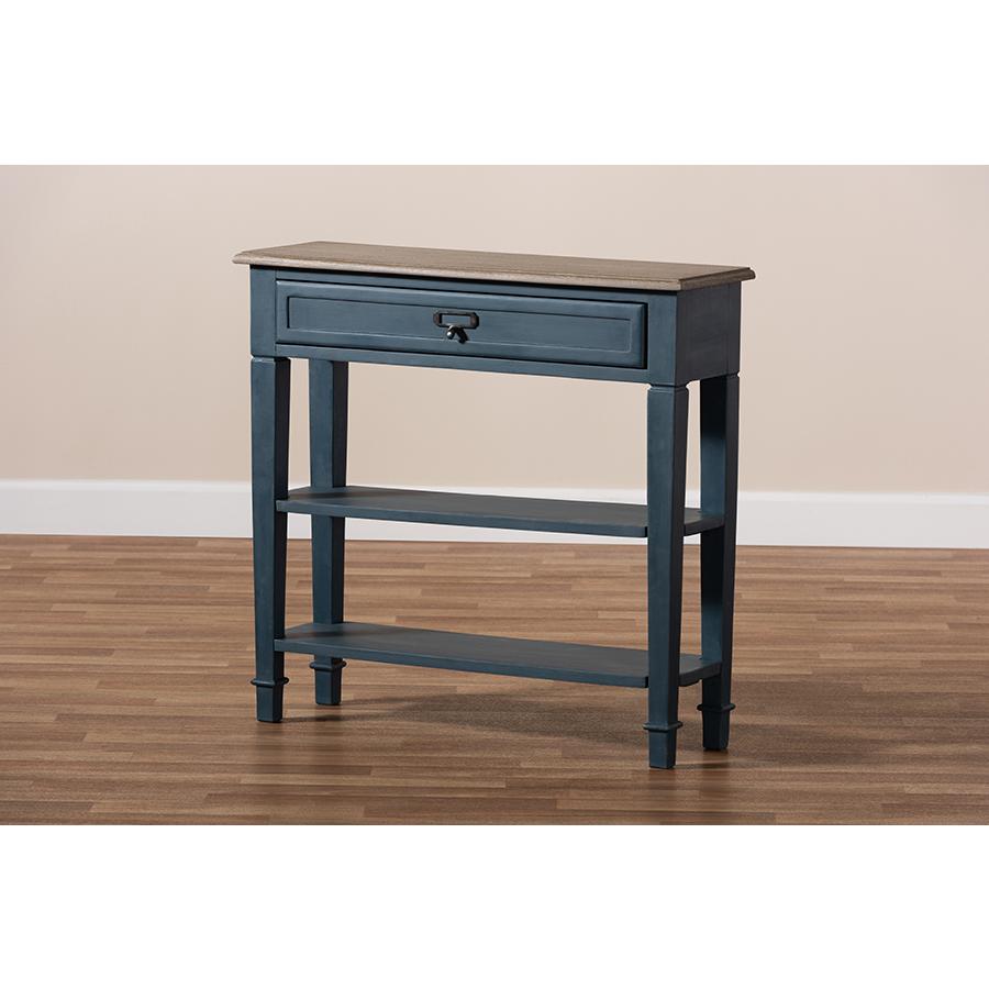 Baxton Studio Dauphine French Provincial Blue Spruce Fiinished Wood Accent Console Table