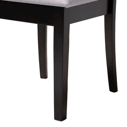 Lore Modern Grey Fabric and Dark Brown Wood 5-Piece Dining Set