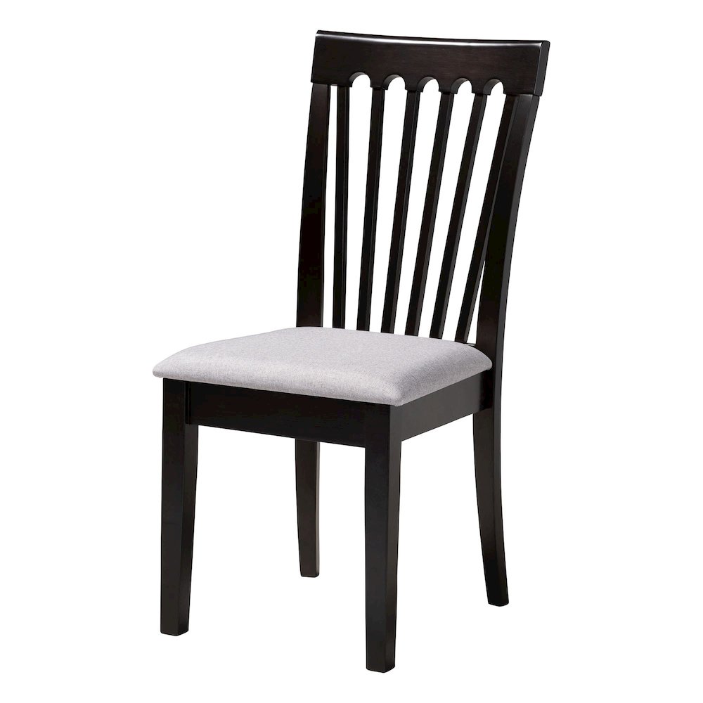 Marian Modern Grey Fabric and Dark Brown Finished Wood 5-Piece Dining Set