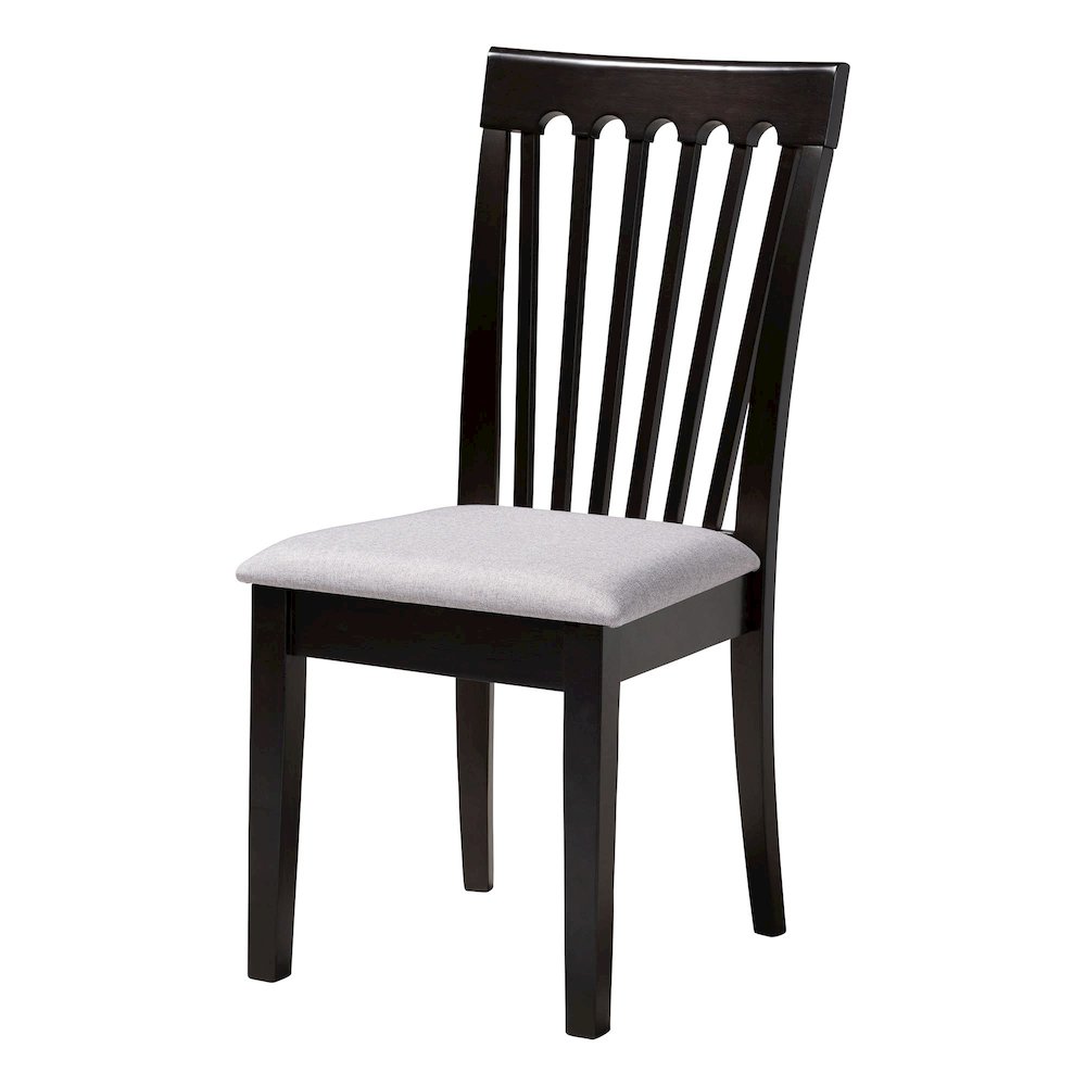 Bailey Modern Grey Fabric and Dark Brown Finished Wood 5-Piece Dining Set