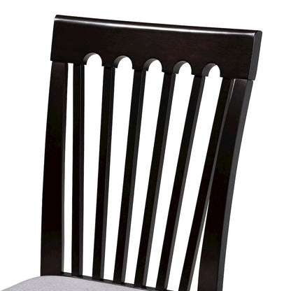 Bailey Modern Grey Fabric and Dark Brown Finished Wood 5-Piece Dining Set