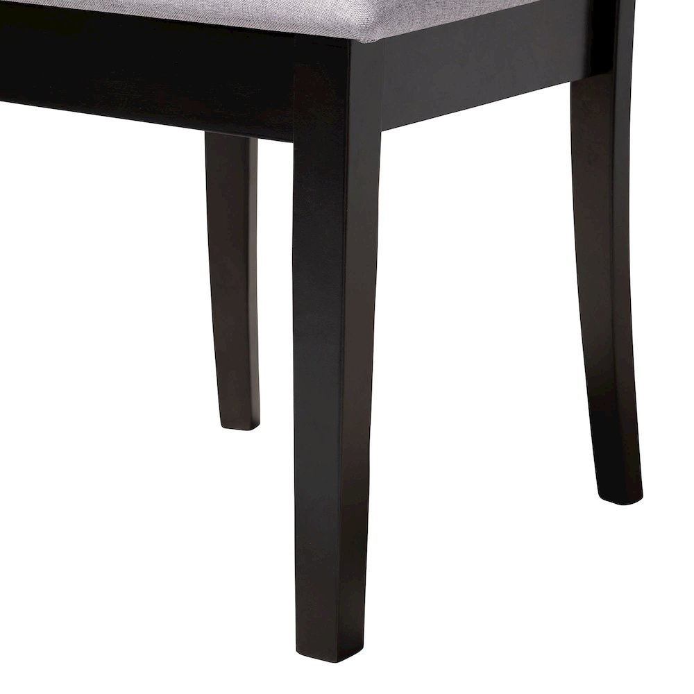 Bailey Modern Grey Fabric and Dark Brown Finished Wood 5-Piece Dining Set