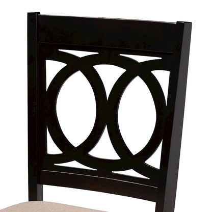 Kara Modern Sand Dark Brown Finished Wood 5-Piece Dining Set