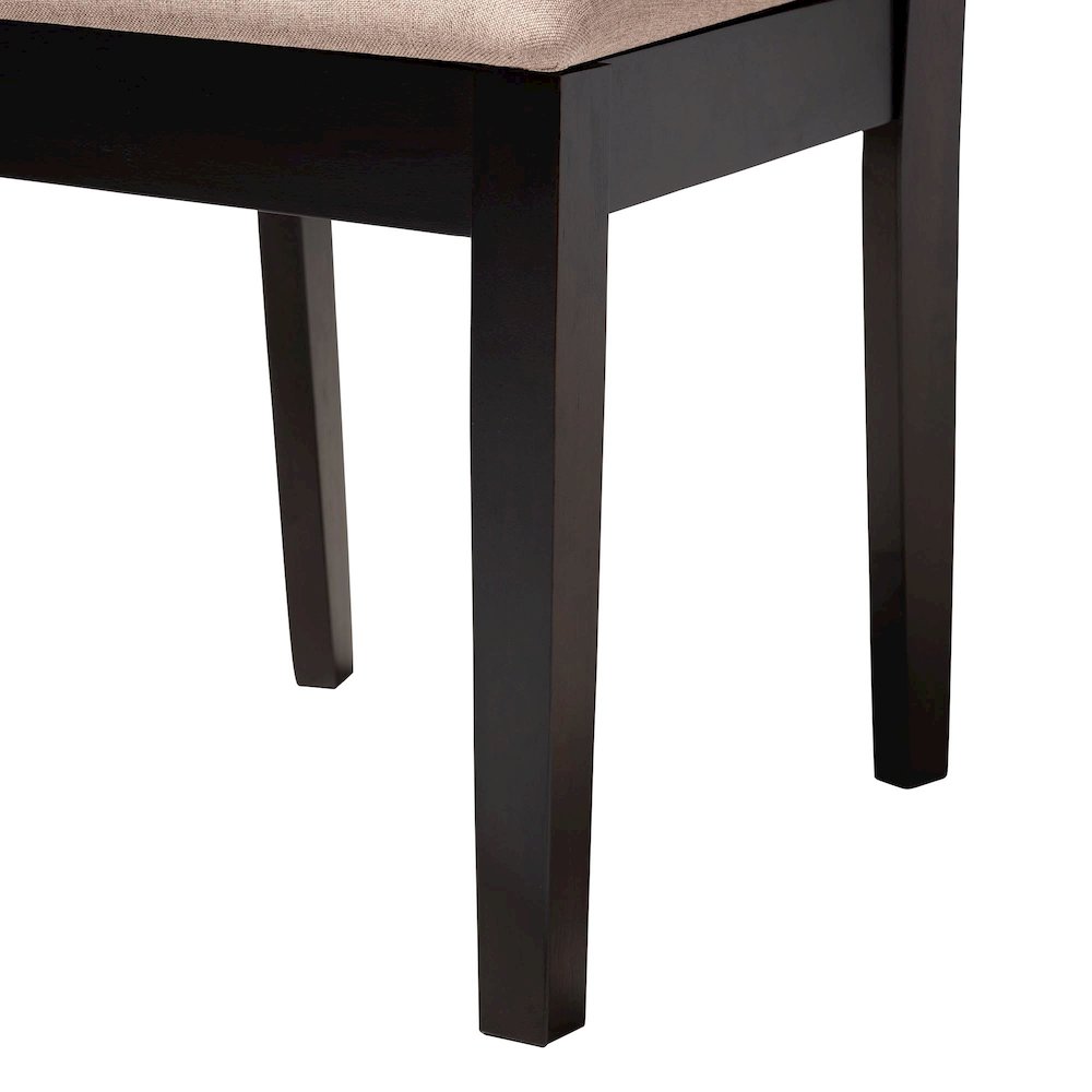Rita Modern Sand Dark Brown Finished Wood 5-Piece Dining Set