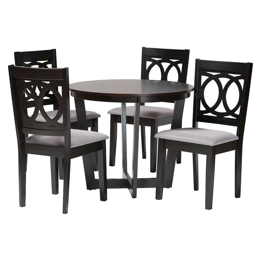 Kara Modern Grey and Dark Brown Finished Wood 5-Piece Dining Set