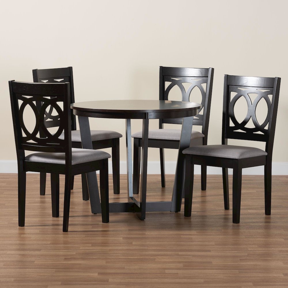 Kara Modern Grey and Dark Brown Finished Wood 5-Piece Dining Set