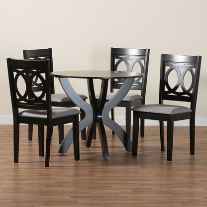 Rita Modern Grey and Dark Brown Finished Wood 5-Piece Dining Set