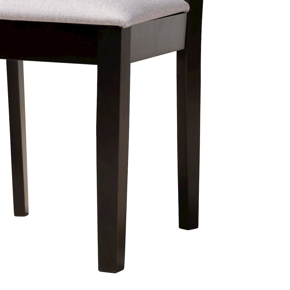 Norah Modern Grey Fabric and Dark Brown Finished Wood 5-Piece Dining Set