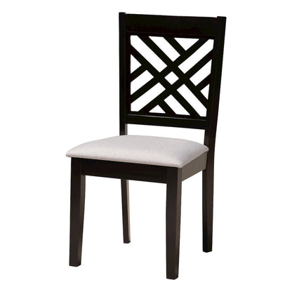 Alena Modern Grey Fabric and Dark Brown Finished Wood 5-Piece Dining Set
