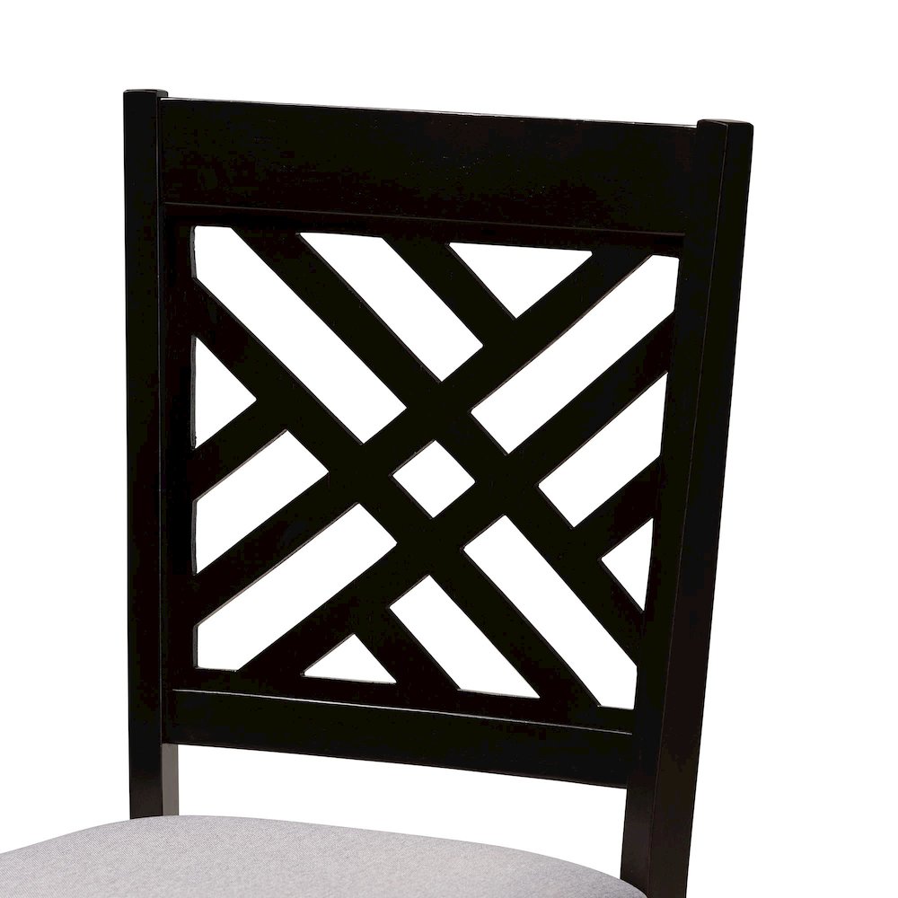 Elise Modern Grey Fabric and Dark Brown Finished Wood 5-Piece Dining Set