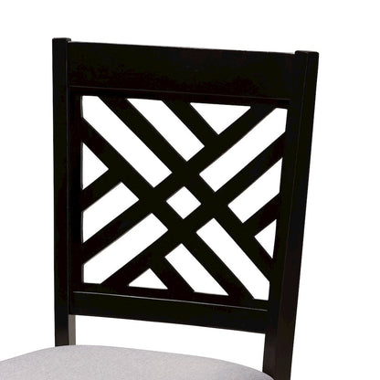 Elise Modern Grey Fabric and Dark Brown Finished Wood 5-Piece Dining Set