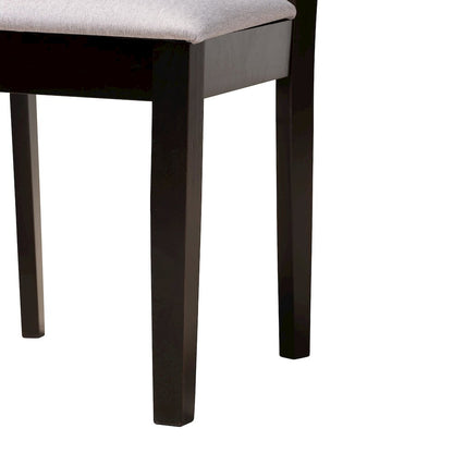 Elise Modern Grey Fabric and Dark Brown Finished Wood 5-Piece Dining Set