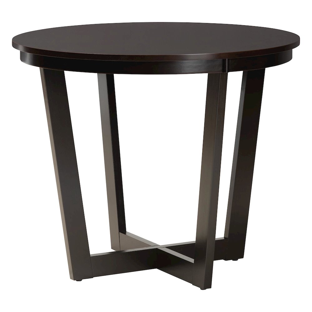 Leda Modern Sand Fabric and Dark Brown Finished Wood 5-Piece Dining Set