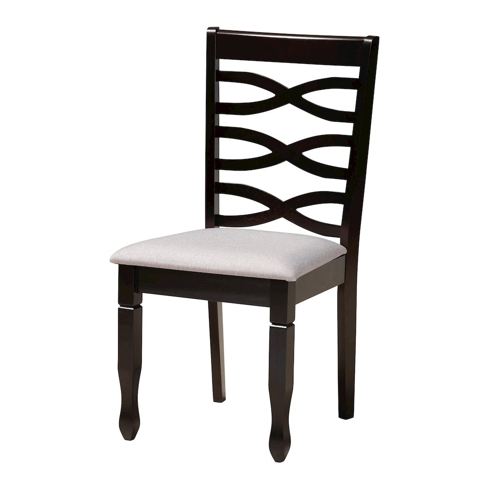 Aspen Modern Grey Fabric and Dark Brown Finished Wood 5-Piece Dining Set