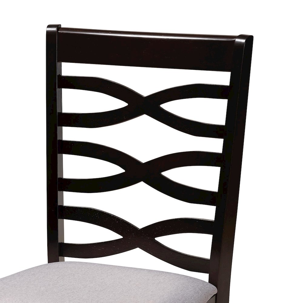 Aspen Modern Grey Fabric and Dark Brown Finished Wood 5-Piece Dining Set