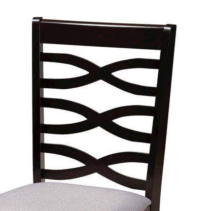 Aspen Modern Grey Fabric and Dark Brown Finished Wood 5-Piece Dining Set