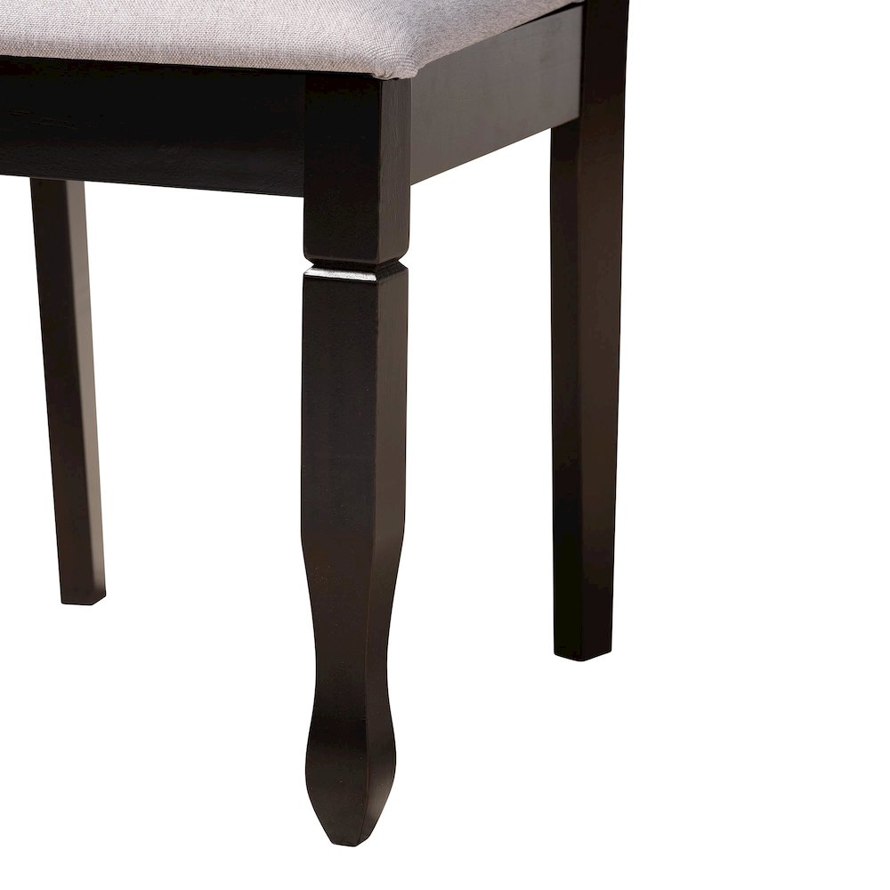 Aspen Modern Grey Fabric and Dark Brown Finished Wood 5-Piece Dining Set
