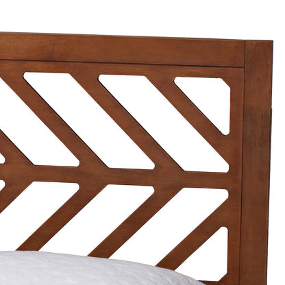 Chinedu Platform Bed - Mid-Century Modern Bed with Cutout Headboard, Queen