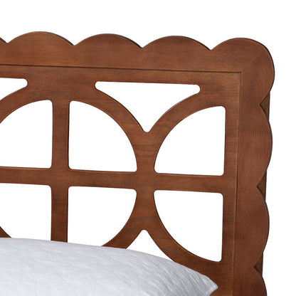 Shukura Platform Bed - Mid-Century Modern Bed with Lasercut Headboard, Queen