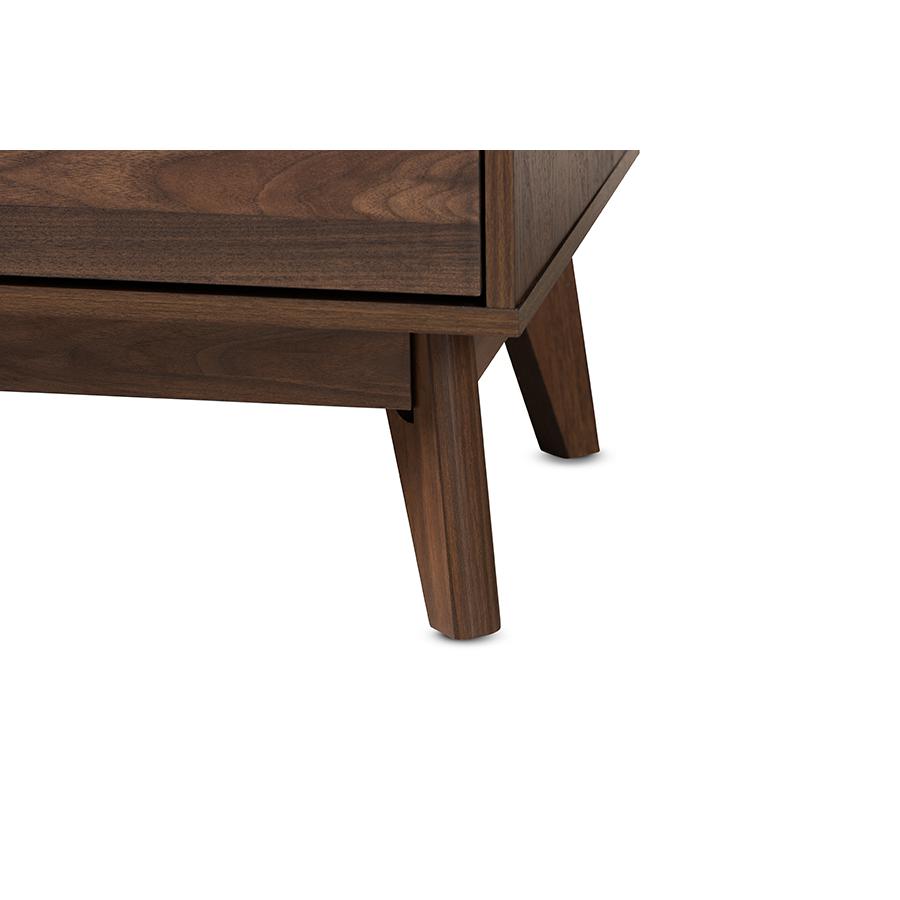 Baxton Studio Lena Mid-Century Modern Walnut Brown Finished 6-Drawer Wood Dresser