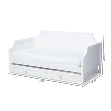 Traditional White Twin Daybed with Trundle, Pinewood Frame, Stylish Design