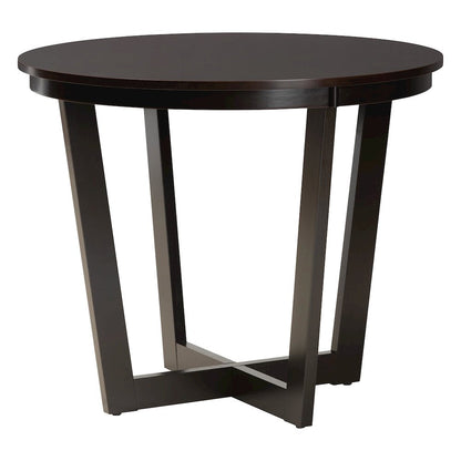Selby Modern Sand Fabric and Dark Brown Wood 5-Piece Dining Set