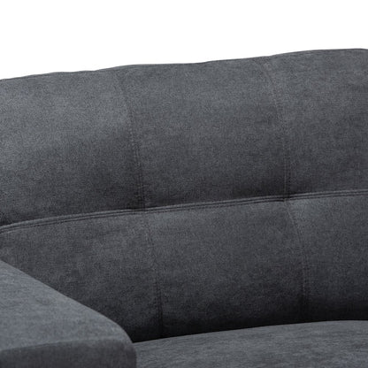 Dark Grey Fabric Upholstered Sectional Sofa with Right Facing Chaise