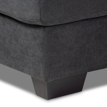 Dark Grey Fabric Upholstered Sectional Sofa with Right Facing Chaise