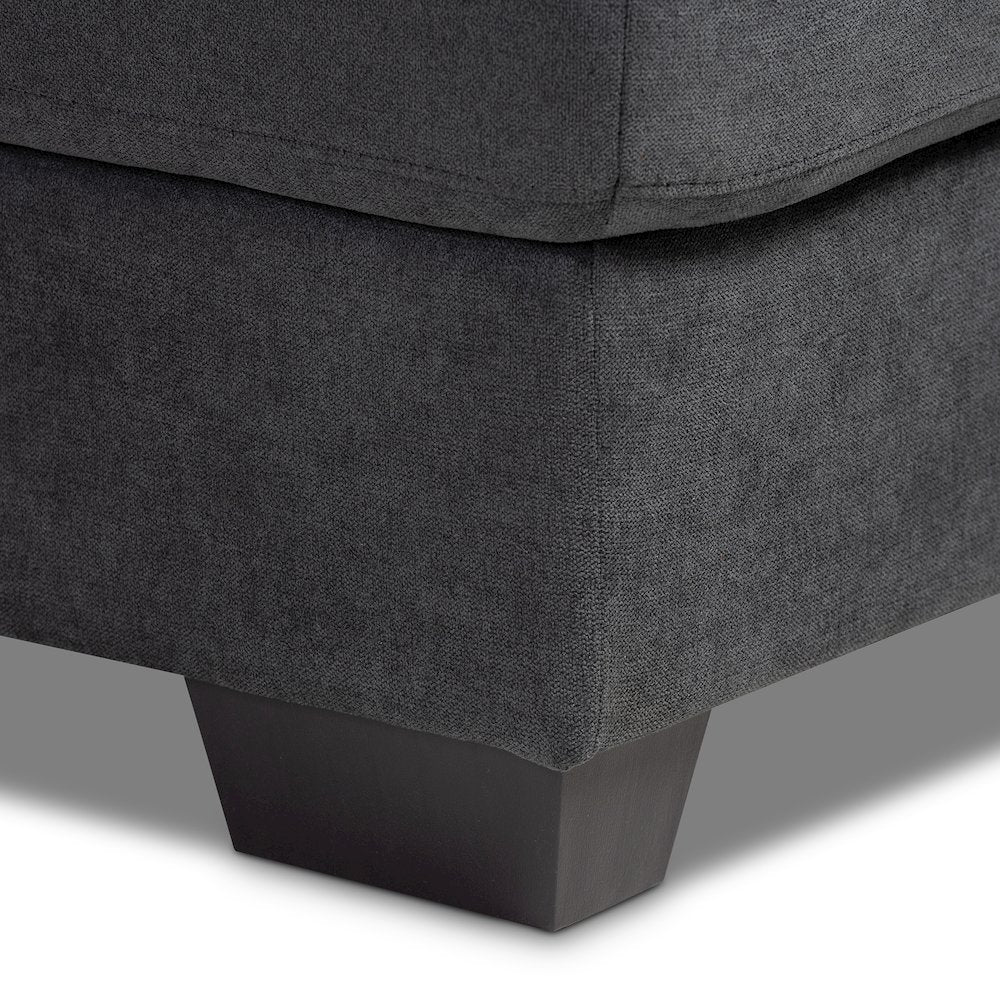 Dark Grey Fabric Upholstered Sectional Sofa with Left Facing Chaise